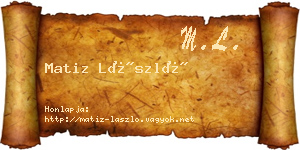 Matiz László névjegykártya